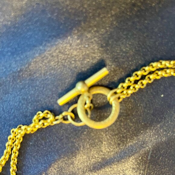 Bold double chain statement necklace w/ crystal and matched earrings -- Niquea.d - Picture 12 of 16